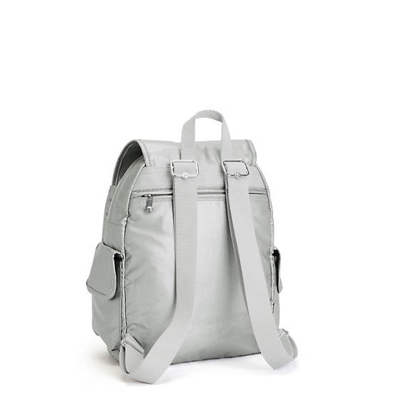 Plecaki Kipling City Pack Small Metallic Srebrne | PL 1701DF